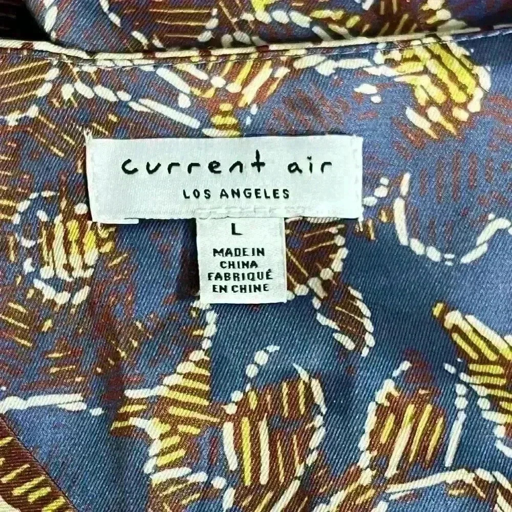 Current Air Los Angeles Floral Bordr Print Blouse Size Large - Picture 7 of 13